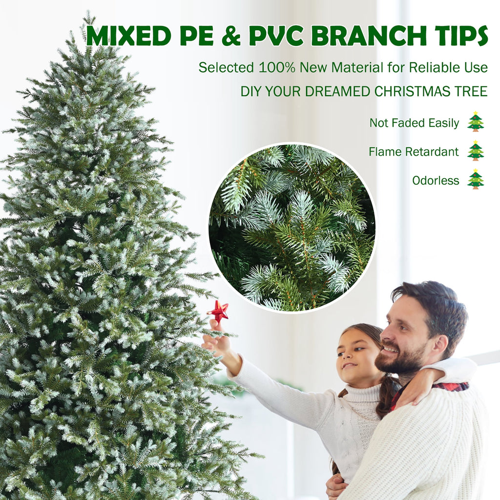 Costway 6ft Artificial Christmas Spruce Hinged Tree w/ 892 Mixed PE & PVC Tips