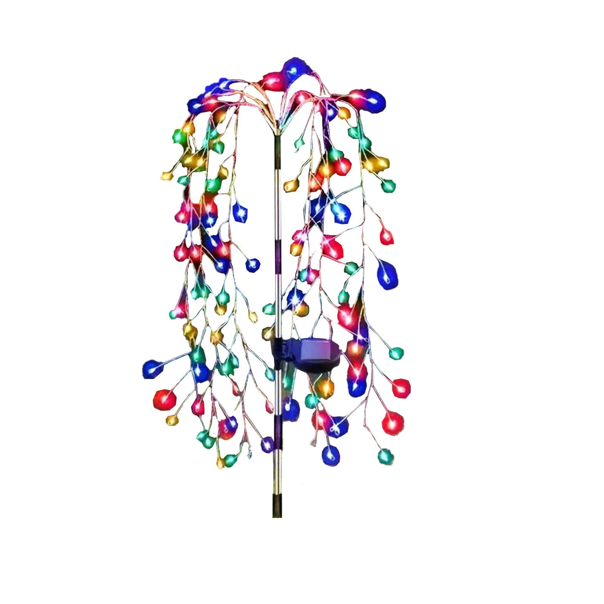 2 Pack Solar Garden Lights Christmas Halloween Decorations, Solar Willow Tree Lights, LED Solar Fairy Pathway String Lights Waterproof Copper Wire Lights for Home Yard Christmas Decoration Outdoor