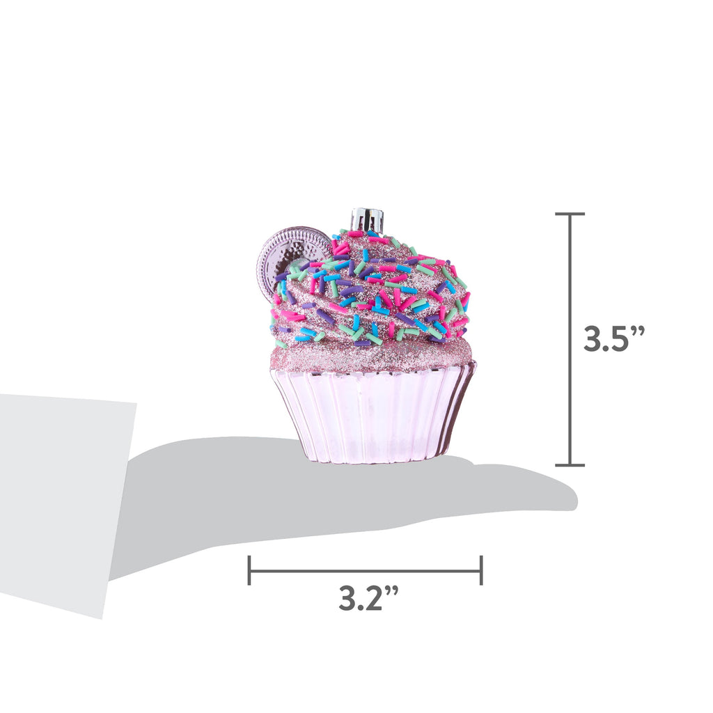 Pink Glitter and Sprinkles Cupcake Christmas Ornament, 3.5", by Holiday Time