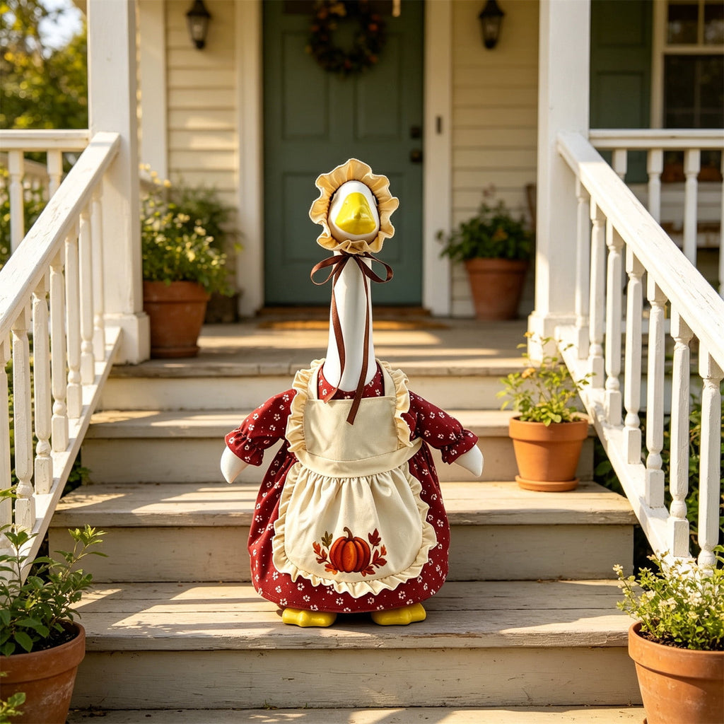 Lzobxe Porch Goose Clothes, Casual Style Lawn Yard Garden Decor for 23" High Cement or Plastic Geese, Goose Costume for All Season and Occasiona