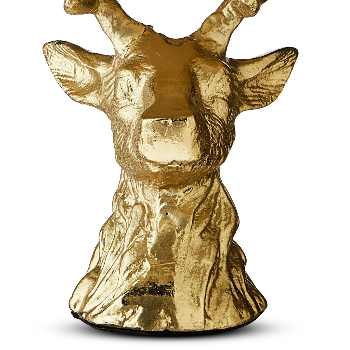 My Texas House Aluminum Casted Stag Head Candle Holder, Gold Plated Finish, 11-inch