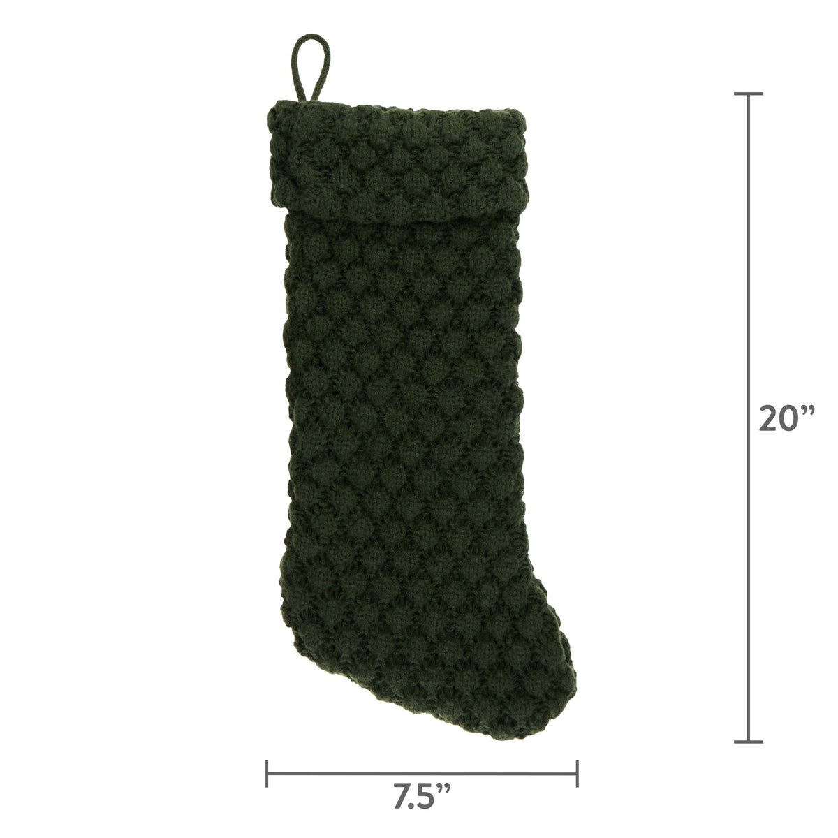 My Texas House Textured Knit Ralph Christmas Stocking, Green, 20"