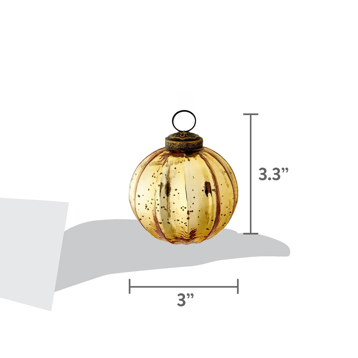 6-Count Gold Mercury-Style Glass Ball Christmas Ornaments, 3.3", by Holiday Time