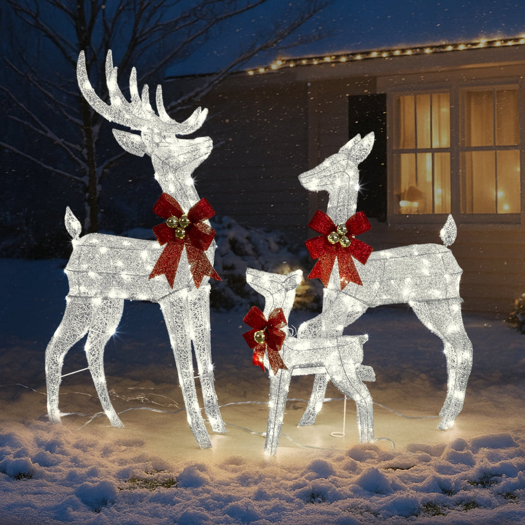 Ktaxon Christmas Outdoor Decor 4FT Lighted Reindeer Set 3Pcs Yard Deer Decorations LED Lights - Gold