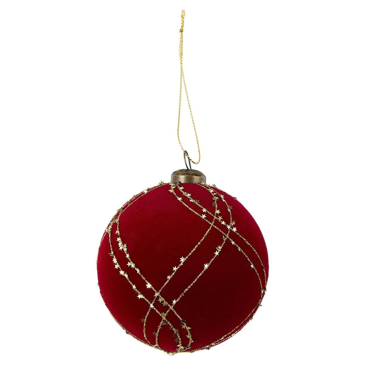 8-Count Red and Gold Glitter Velvet-Feel Shatterproof Christmas Ornaments, 4", by Holiday Time