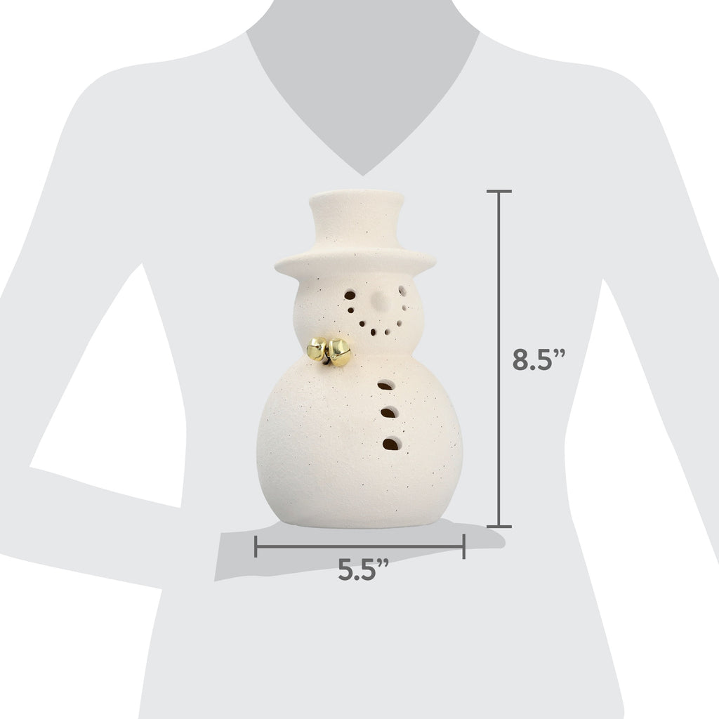 Medium Light-Up Snowman Christmas Decoration, White, 8.5", by Holiday Time