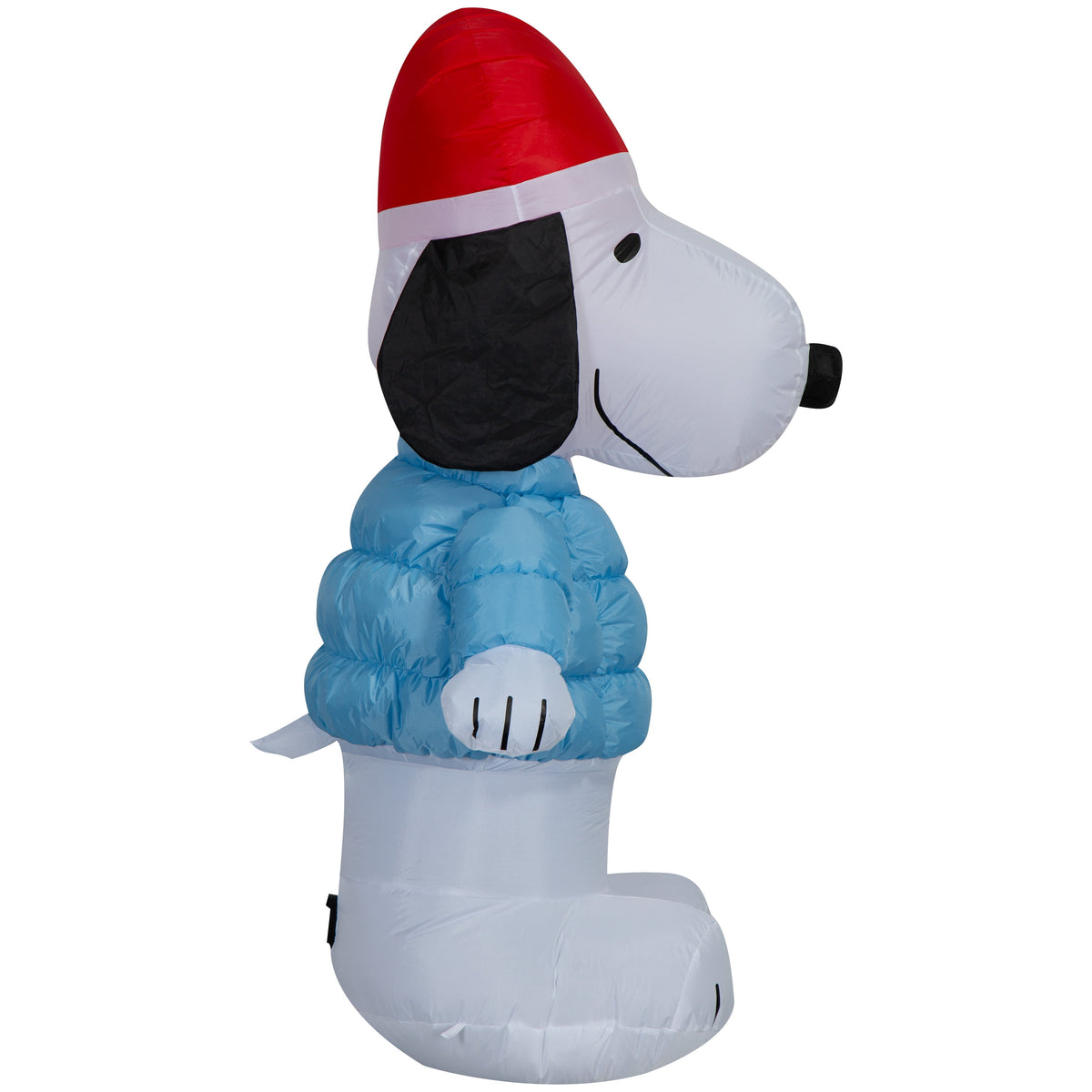Christmas Peanuts Snoopy in Puffer Sweater and Santa Hat LED Yard Inflatable 5ft