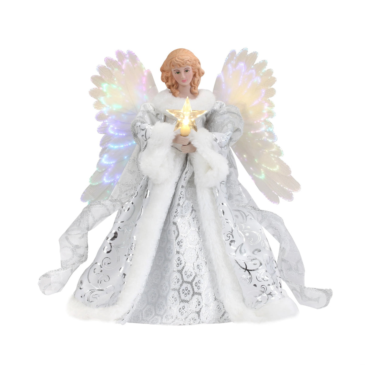 Mr. Christmas 12 in. Fiber-Optic Animated Tree Topper - Black Angel