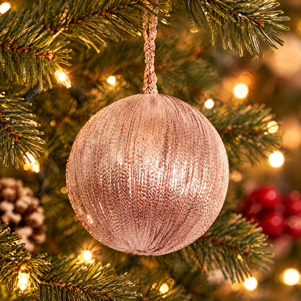 Rose Gold Ball Christmas Ornament, 3.5", by Holiday Time