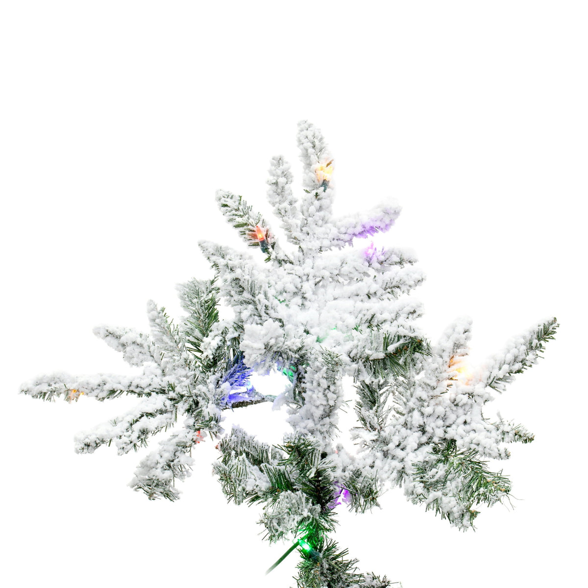 Vickerman 9' Flocked Utica Fir Artificial Christmas Tree, Multi-Colored LED Lights