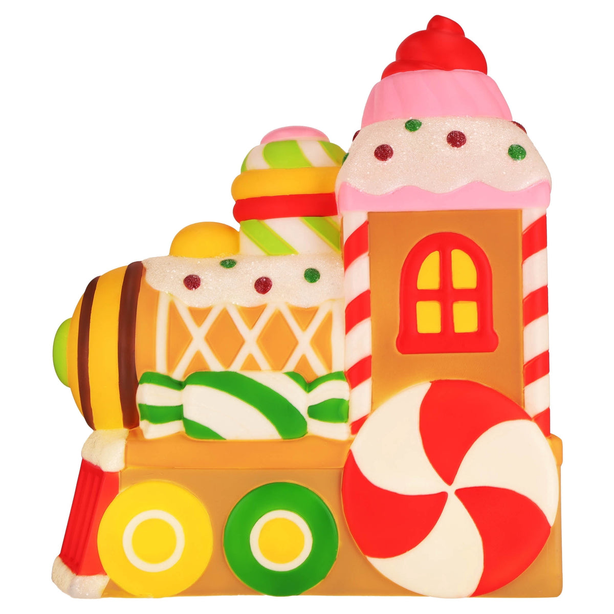Lighted Blow Mold Candy Train Indoor/Outdoor Christmas Decoration, Multicolor, 22", by Holiday Time