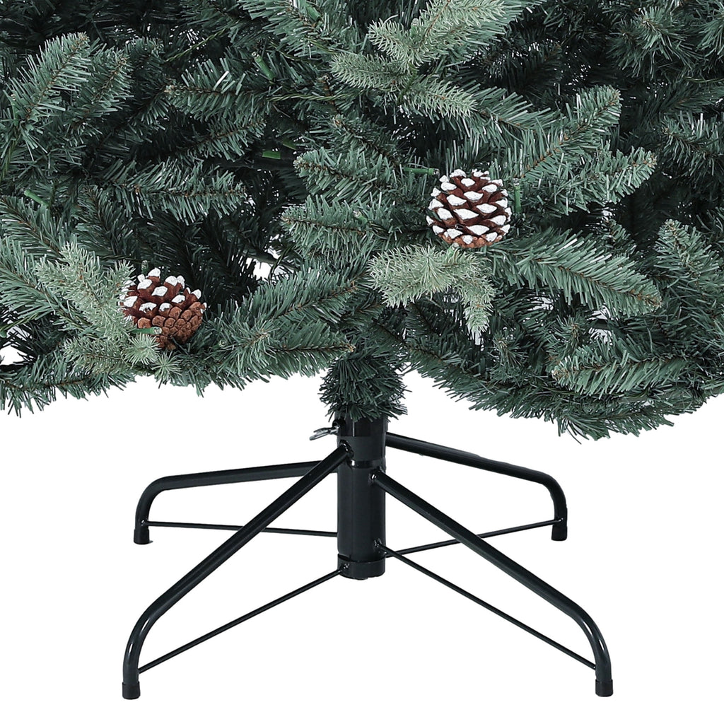 Dextrus 7.5 ft Prelit Spruce Christmas Tree with 51 Pine Cones, Hinged Artificial Christmas Tree with 1938 PE&PVC Tips & 500 Lights,11 Light Modes, Remote Control