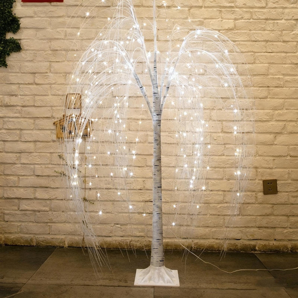 Dreisshy Artificial Christmas Twinkling Trees, 180 LED Willow Tree Lights, Fiber Optic Lights, Willow Christmas Tree Light for Indoor Party Home, Christmas Decorations, color