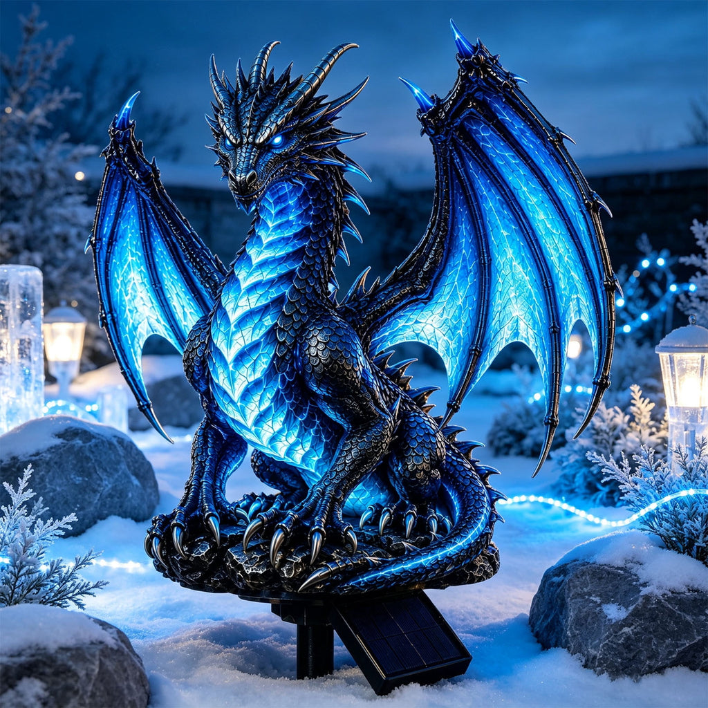 Clearance! Solar Dragon Garden Statue Light, Dragon Solar Light Outdoor Decor, Fantasy Dragon Lamp with LED Glow, Solar Powered Garden Statue for Yard Patio Lawn Pathway Halloween Garden Decor