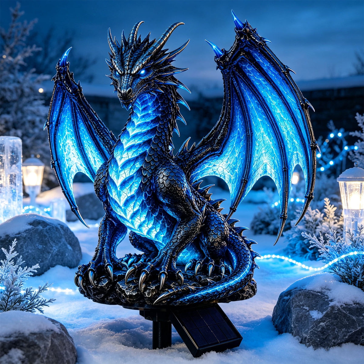 Clearance! Solar Dragon Garden Statue Light, Dragon Solar Light Outdoor Decor, Fantasy Dragon Lamp with LED Glow, Solar Powered Garden Statue for Yard Patio Lawn Pathway Halloween Garden Decor