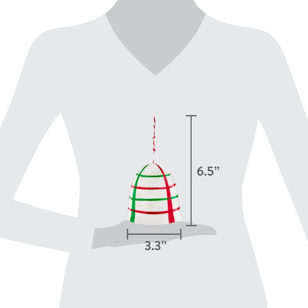 White/Red/Green Bell Christmas Ornament, 6.5", by Holiday Time