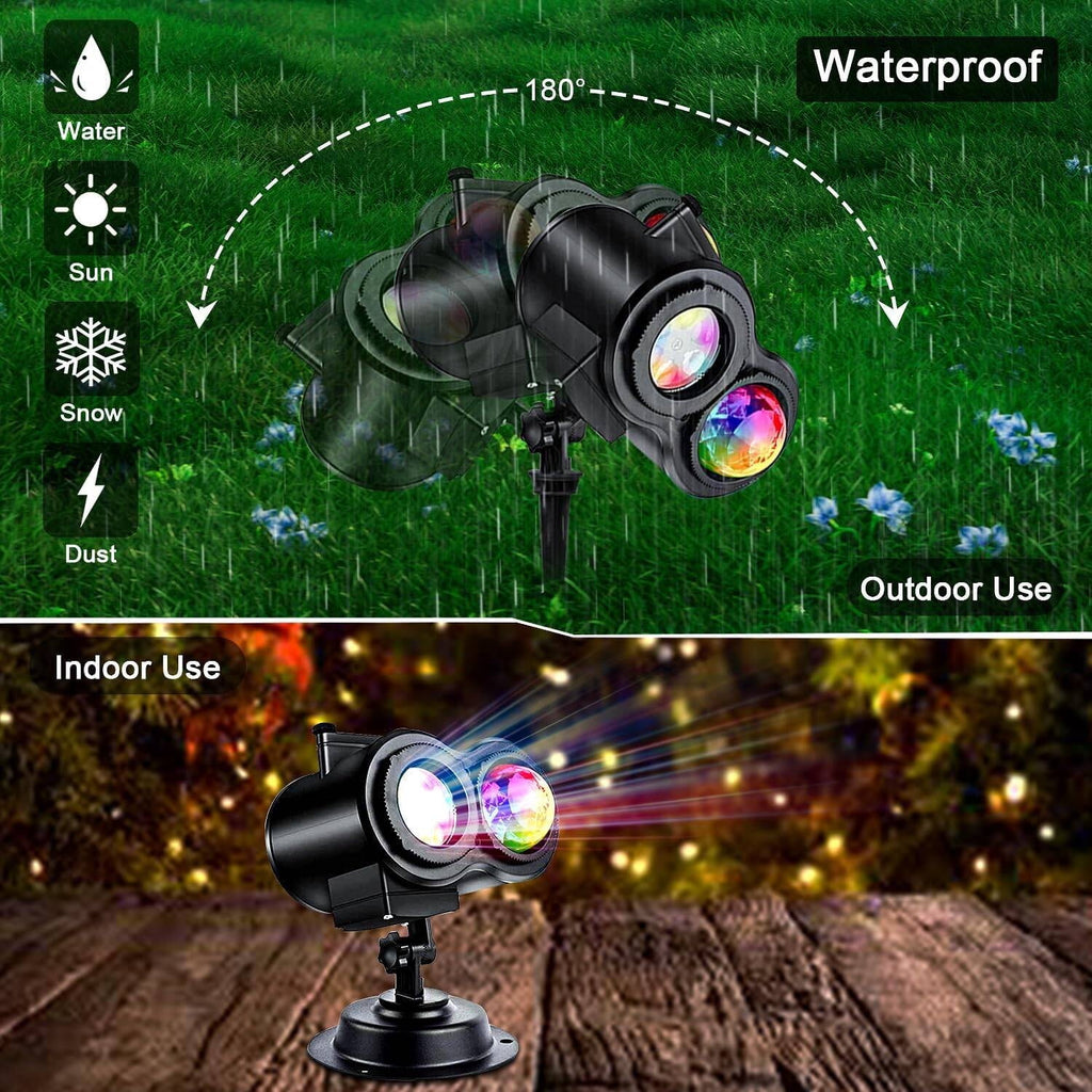 Morfone Christmas Projector Lights Outdoor, 3D Dynamic Waterproof Holiday Projector Lights for Yard Wall Indoor Outdoor Christmas Decorations