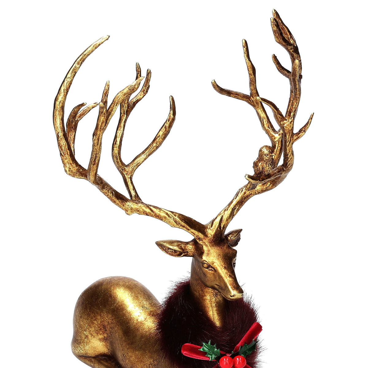 Resin Standing Deer Christmas Decoration, Gold, 14.5", by Holiday Time