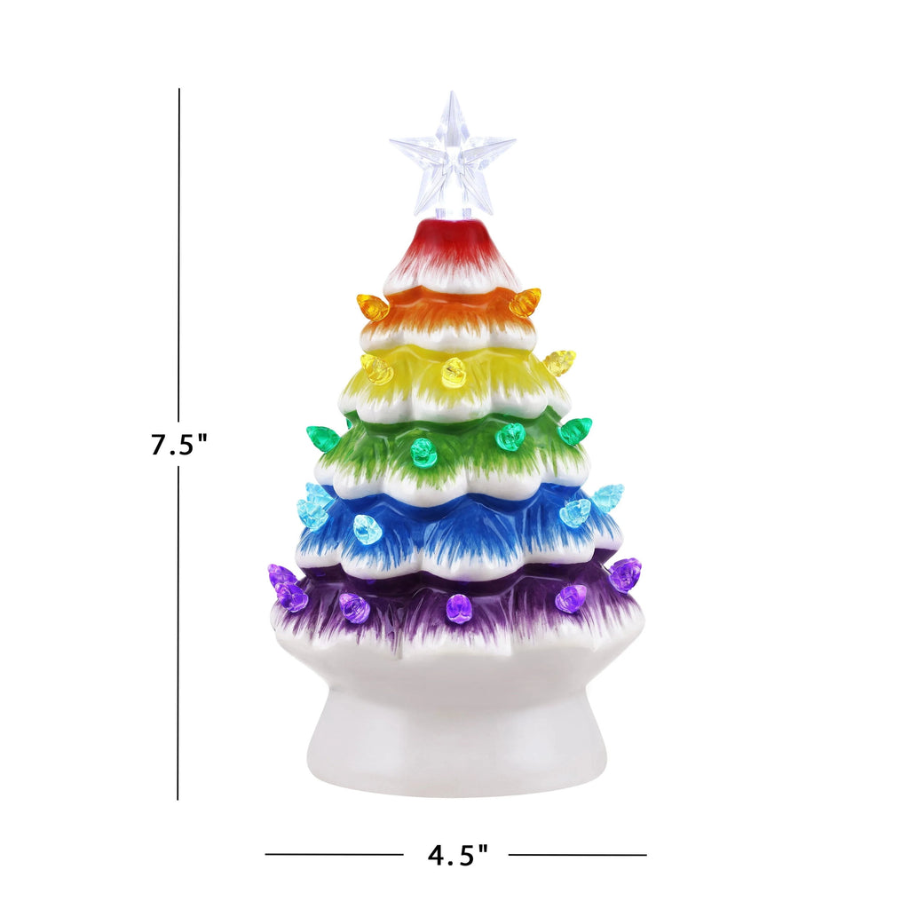 Mr. Christmas 7 in. Nostalgic Ceramic Tree - Rainbow