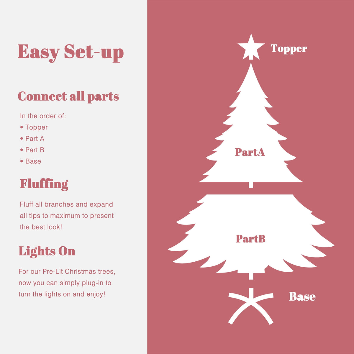LuxenHome 5Ft Pink Cherry Blossom Christmas Tree with Fiber Optic Lights & Snowman Star Topper
