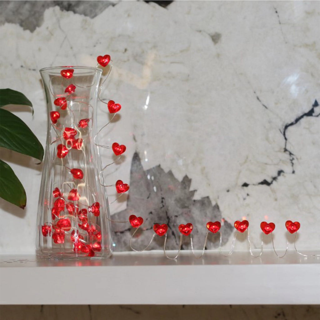 XGFHYJEH 10 LED 1.5M Valentine's Day Lights, Valentines Day Decorations Lights, Valentines String Lights, Valentine's Day Decor, Heart String Lights Red