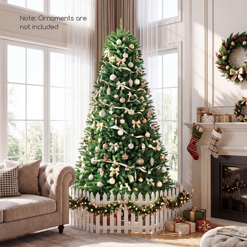 Costway 7.5 ft Unlit Artificial Fir Christmas Tree Hinged with 1968 Branch Tips Green