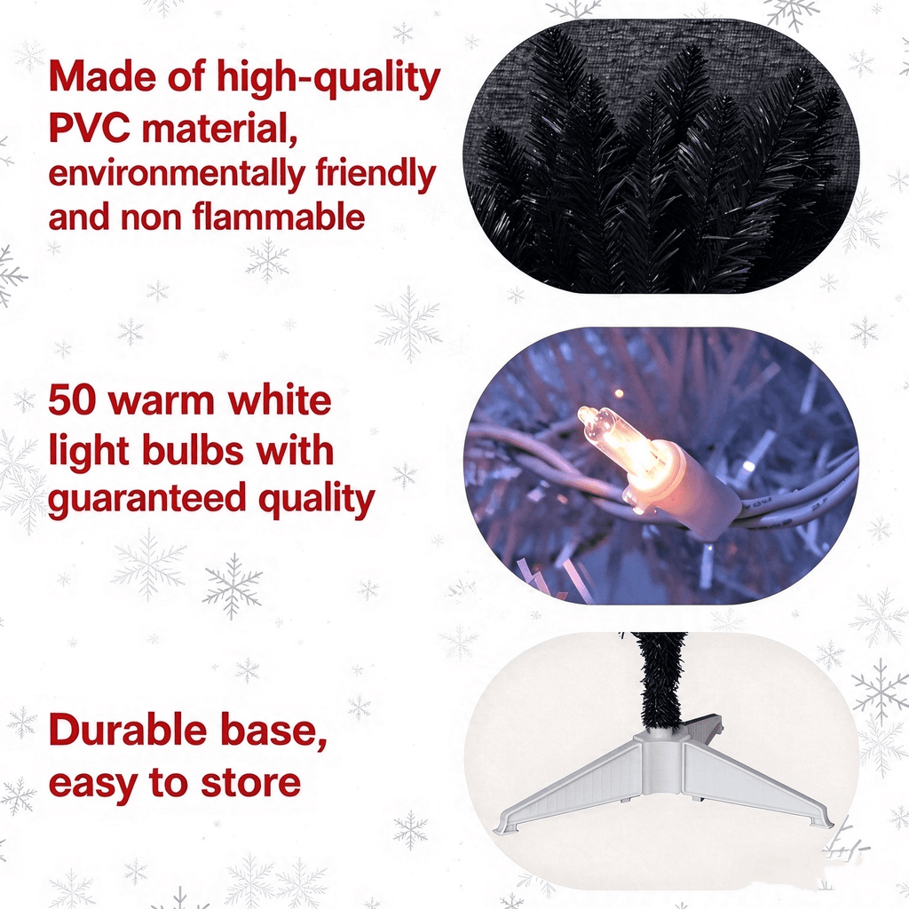 Cowin 4ft Artificial Christmas Tree,Pre-lit Tinsel Pine Spruce Tree, Small Xmas Tree for Home, Office and Party,White