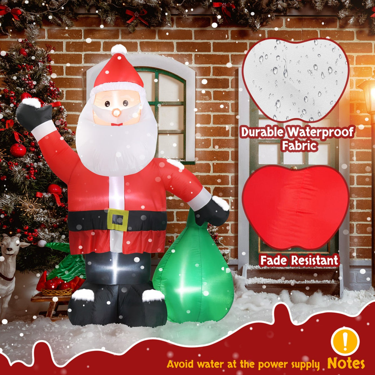 Tcbosik 12 FT Giant Christmas Inflatables Snowman Outdoor Yard Decorations, Blow up Snow Man with Black Hat, Built-in LED Light, Winter Outside Decor for Holiday Party Patio Garden Lawn