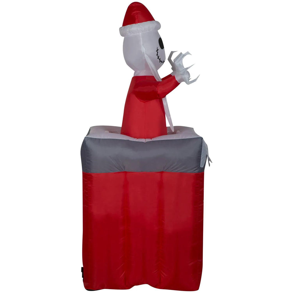 Airblown Inflatable Light-Up The Nightmare Before Christmas Animated Jack Skellington in Chimney Decoration