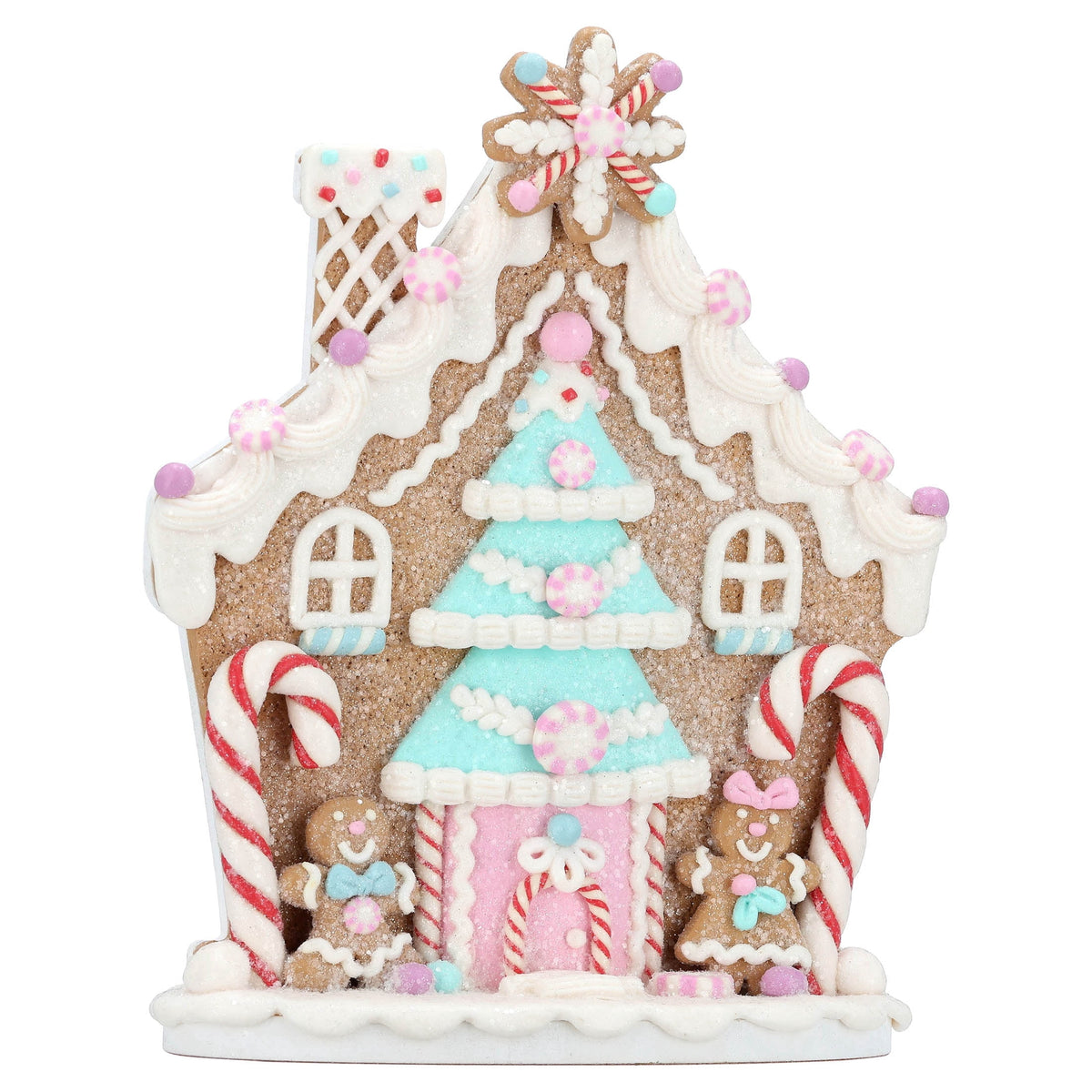 Clay Dough Gingerbread Candy Cane House Christmas Decoration, Multicolor, 8.5", by Holiday Time