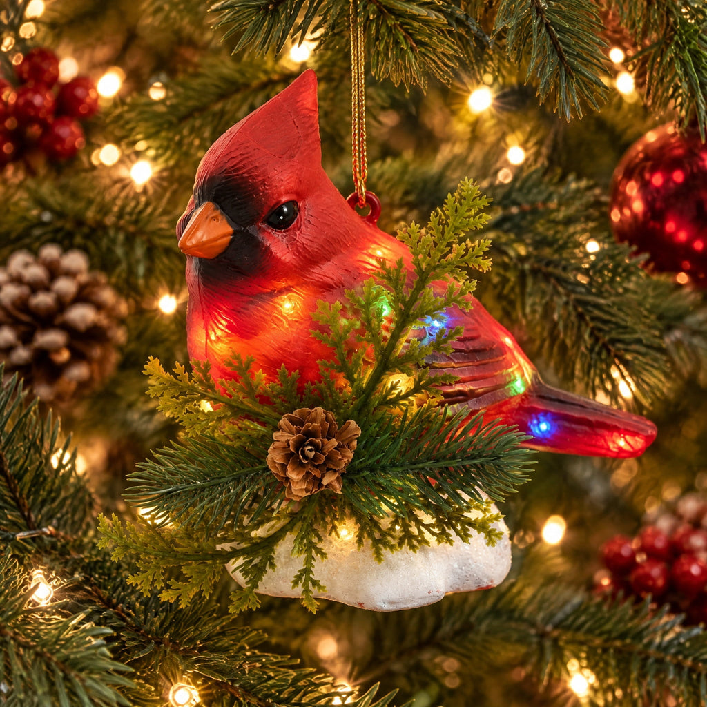 Light-Up Multicolor Jumbo Cardinal Christmas Ornament, 6.5", by Holiday Time