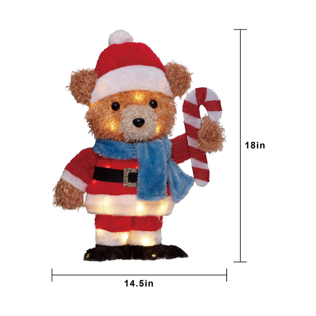 Indoor/Outdoor Light-Up Plush Piggy Christmas Decoration with 20 LED Lights, Warm White, 20", by Holiday Time