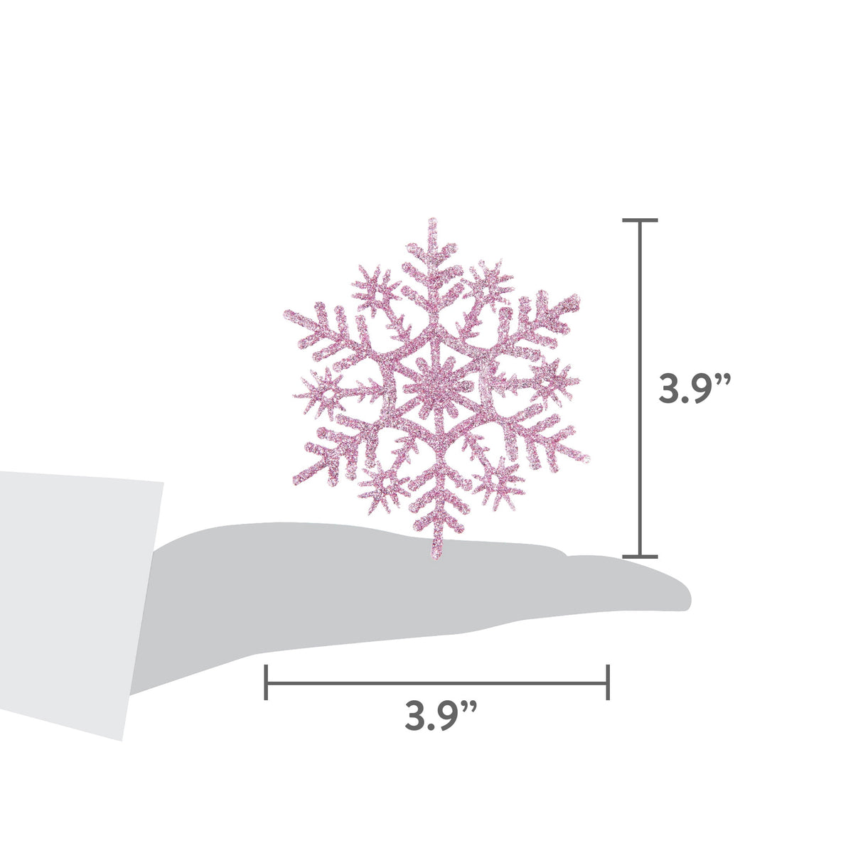 20-Count Pink Glitter Snowflake Christmas Ornaments, 3.9", by Holiday Time