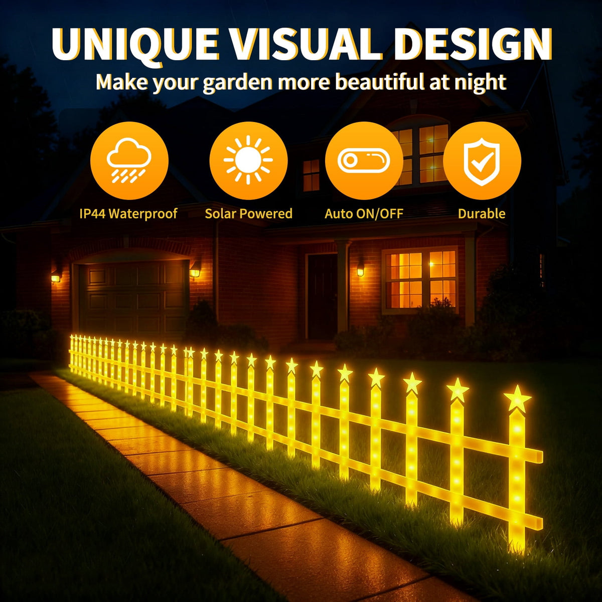 8 Pack Christmas Decoration lights with Stakes for Garden, Christmas Pathway Lights for Outdoor