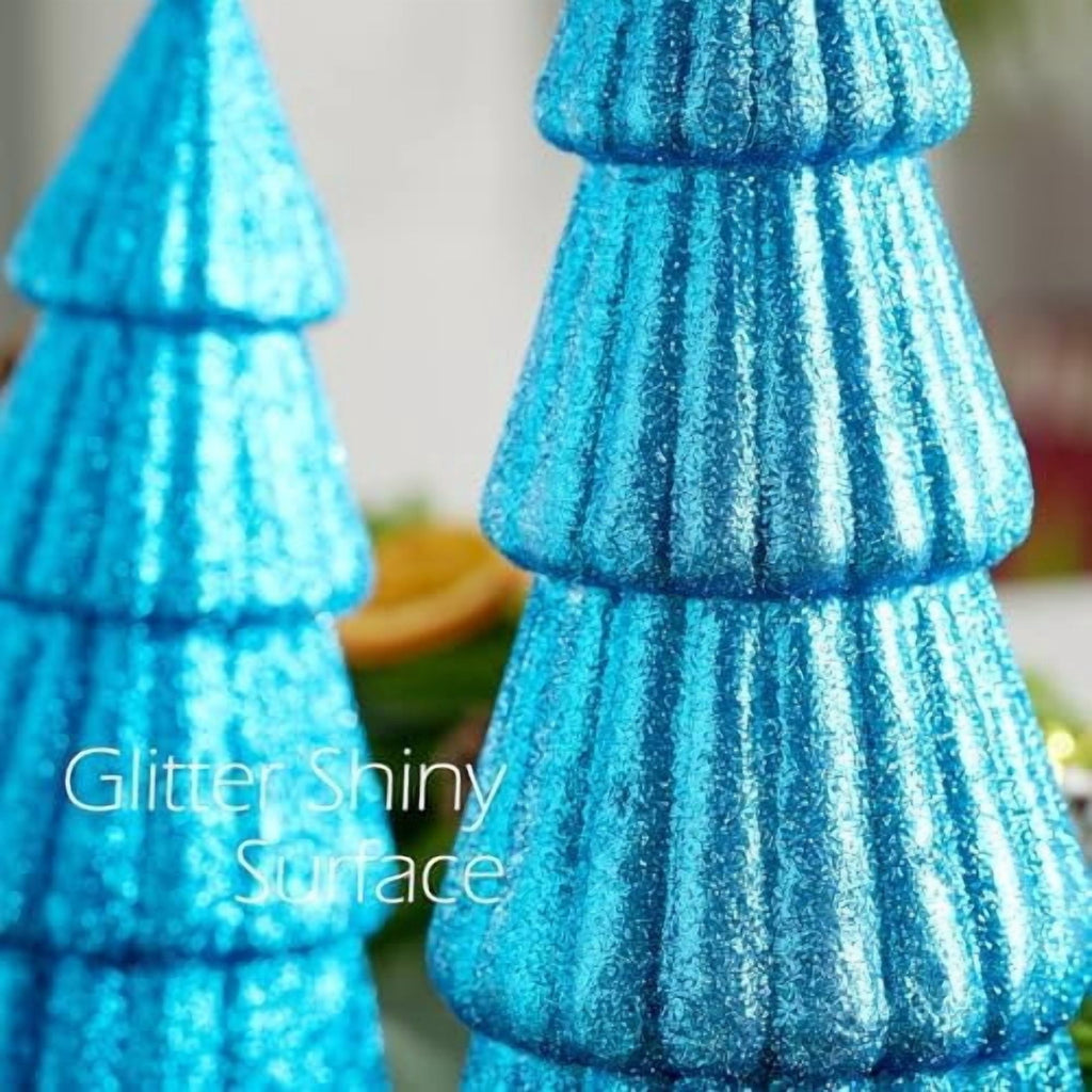 3Pcs Artificial Christmas Tree Decorations Glittering Foam Tabletop Xmas Tree Modern Christmas Centerpiece Decor for for Table Mantel Home Holiday Party Decor(Blue)