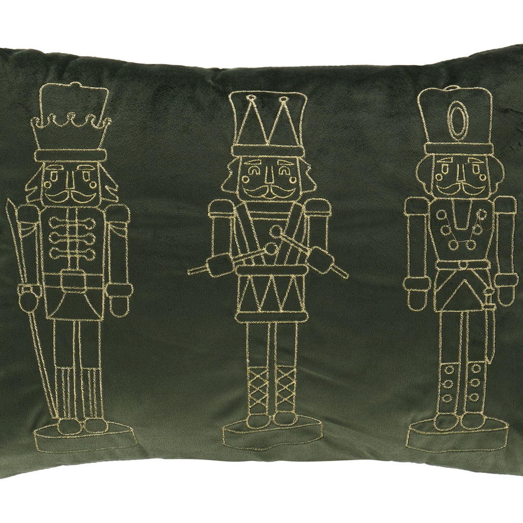 My Texas House Nutcracker Decorative Christmas Pillow, Green, 20" x 14"