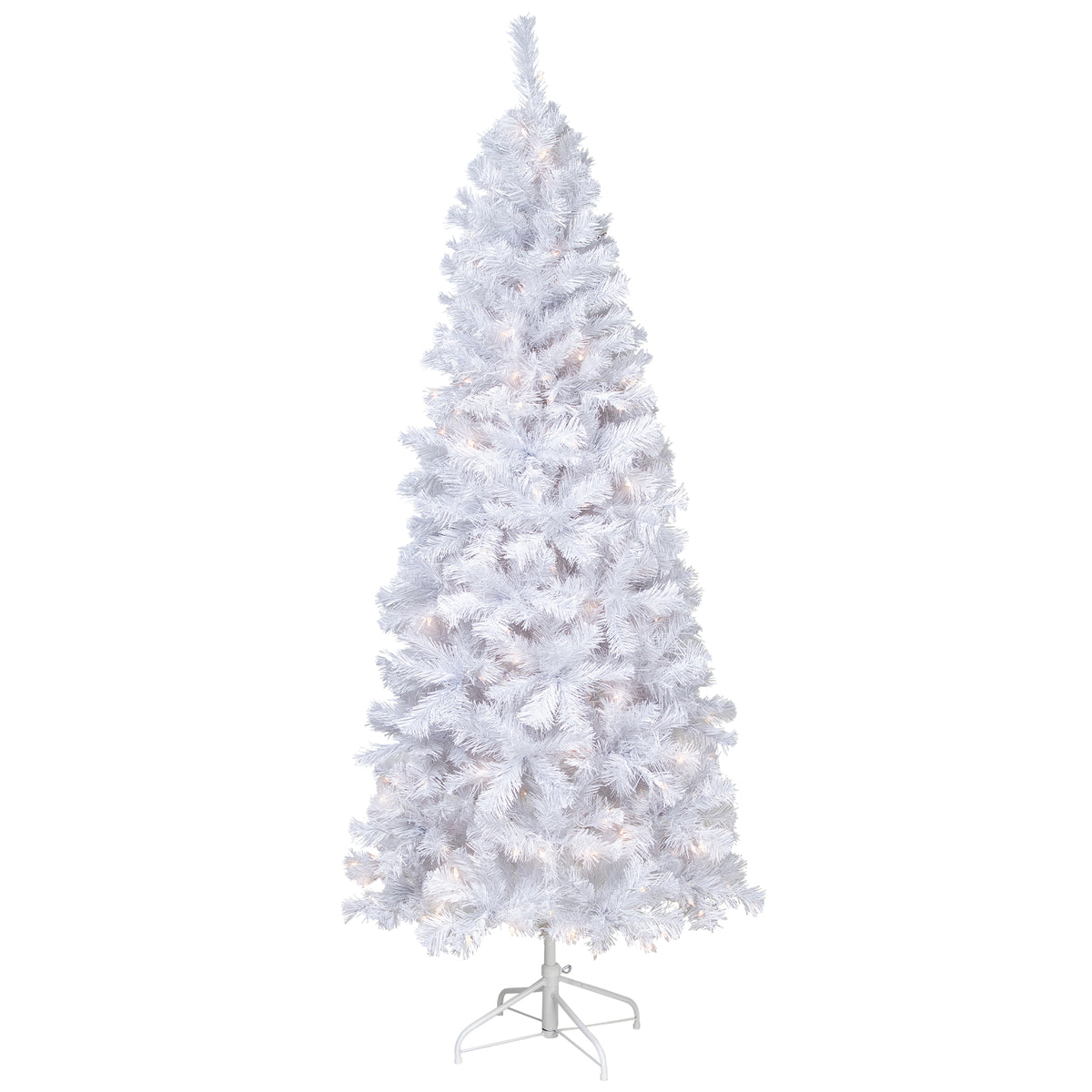Northlight Pre-Lit Slim White Winston Pine Artificial Christmas Tree - 6.5' - Clear Lights