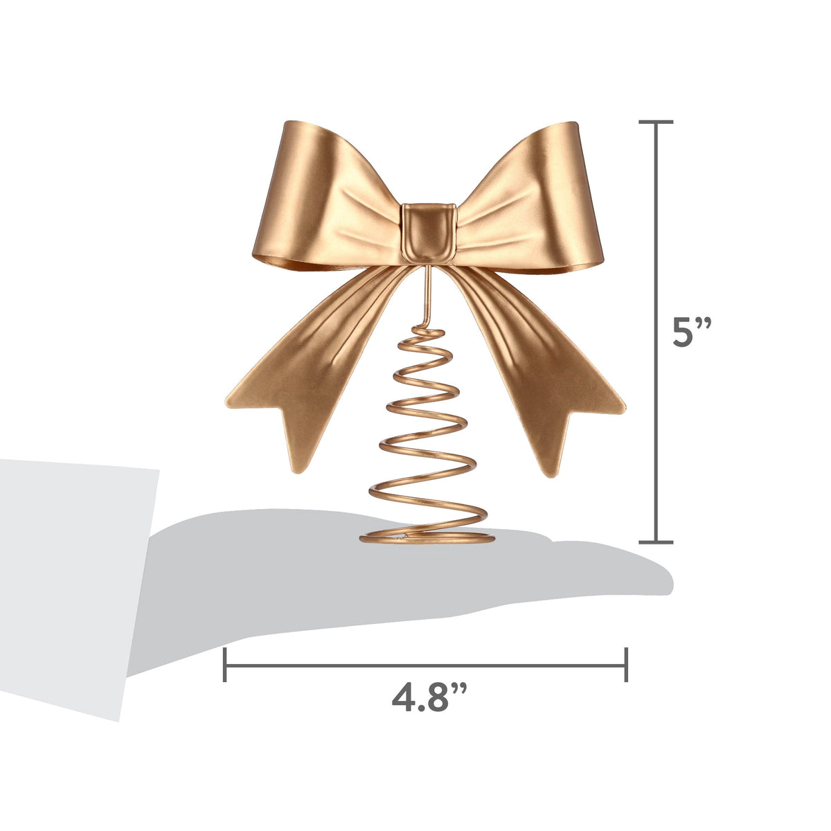 Mini Metal Bow Christmas Tree Topper, Gold, 5", by Holiday Time
