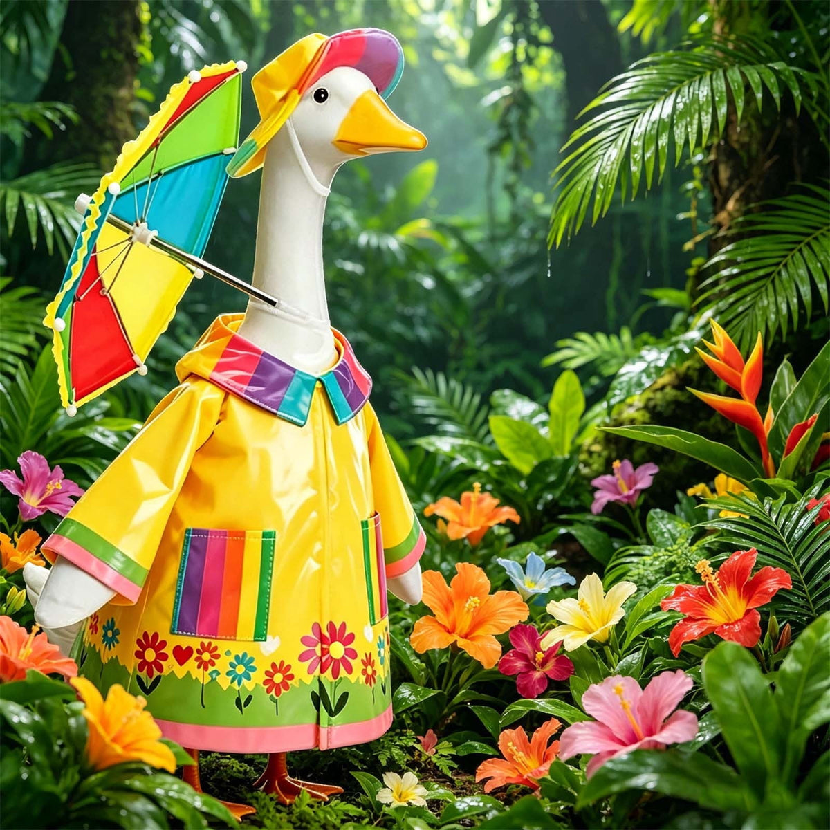 Lzobxe Porch Goose Clothes, Casual Style Lawn Yard Garden Decor for 23" High Cement or Plastic Geese, Goose Costume for All Season and Occasiona