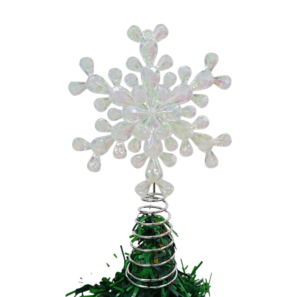 Mini Snowflake Christmas Tree Topper, Iridescent, 7", by Holiday Time