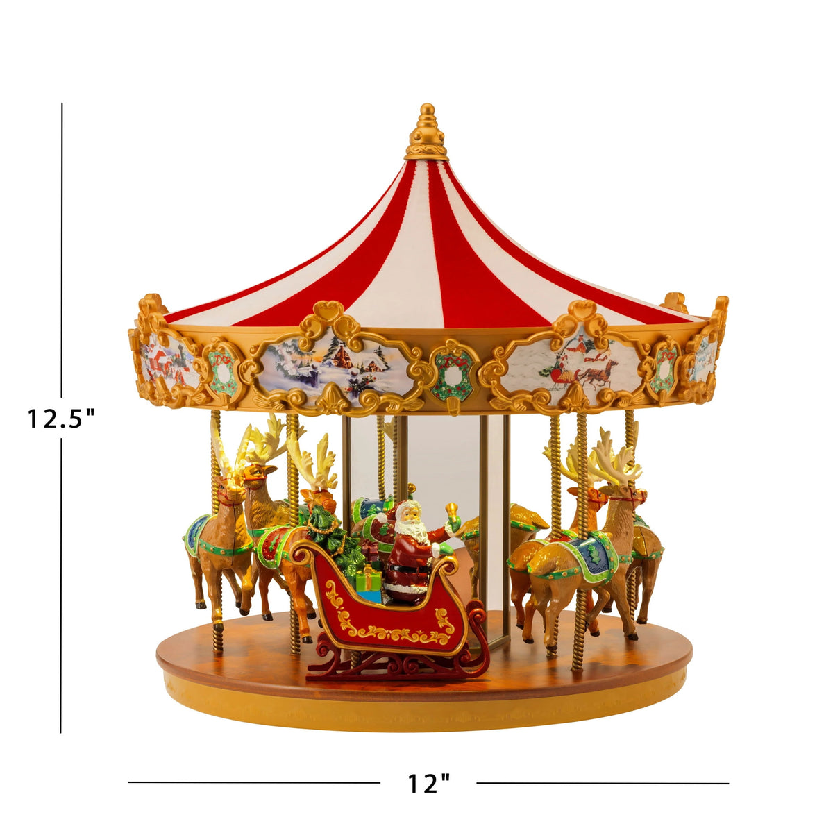 Mr. Christmas LED Musical Carousel Animated Decor 12 in.