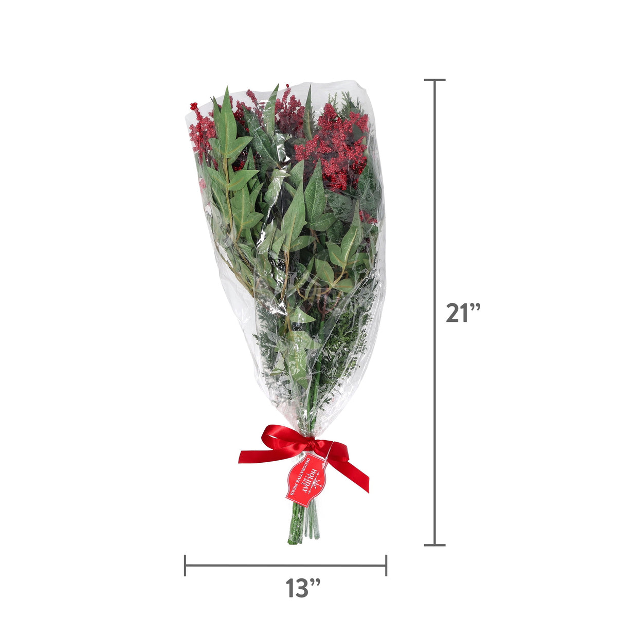 Red Micro Berries and Greenery Decorative Christmas Picks, 21", by Holiday Time