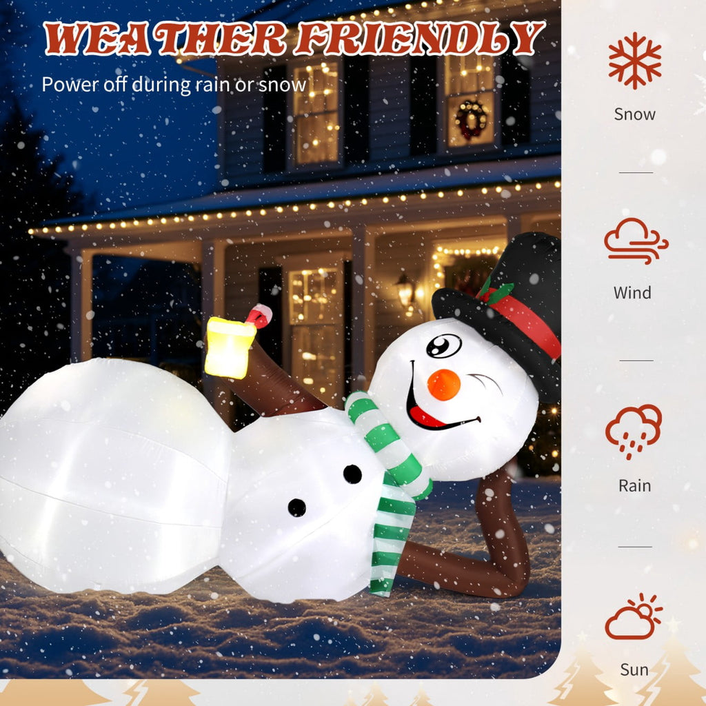 Tcbosik 12 FT Giant Christmas Inflatables Snowman Outdoor Yard Decorations, Blow up Snow Man with Black Hat, Built-in LED Light, Winter Outside Decor for Holiday Party Patio Garden Lawn