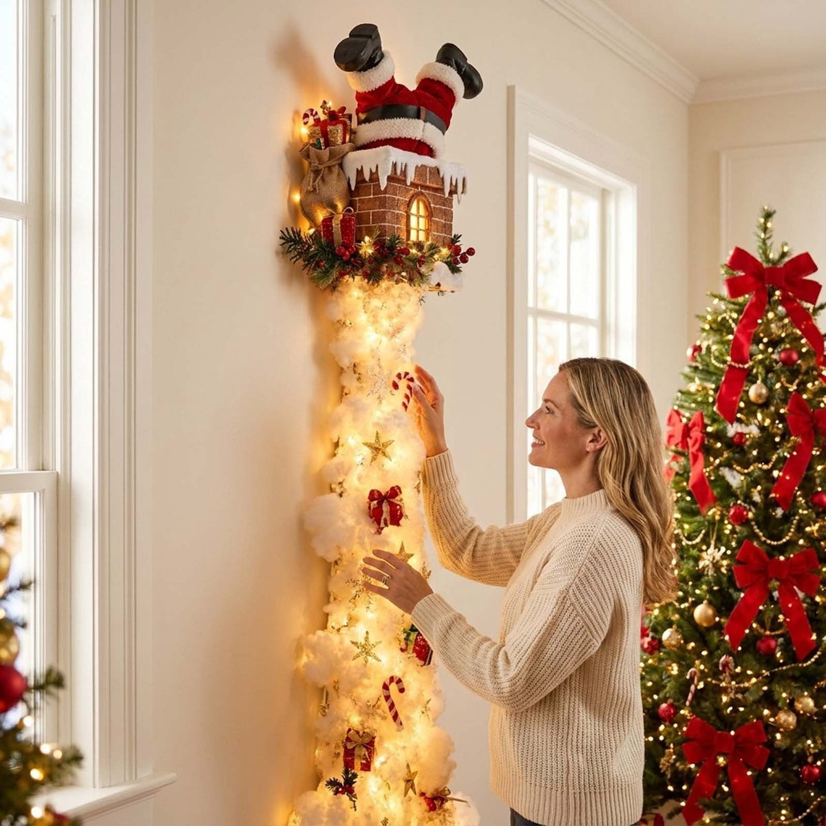 Snowman Magic Fountain, Flowing Snowflake LED Christmas Garden Light,Solar Power and Outdoor Garden Stake for Christmas Yard Decor