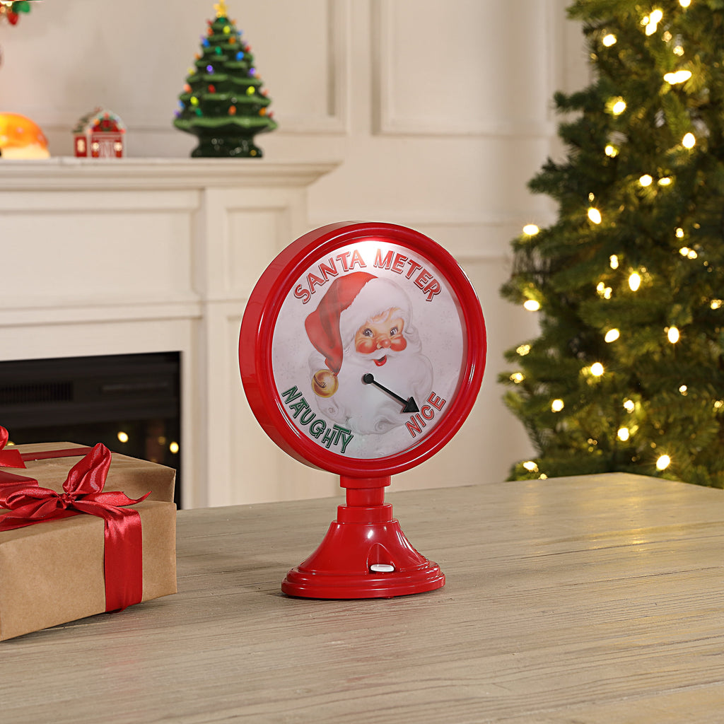 Mr. Christmas Decorative Santa Meter, Red