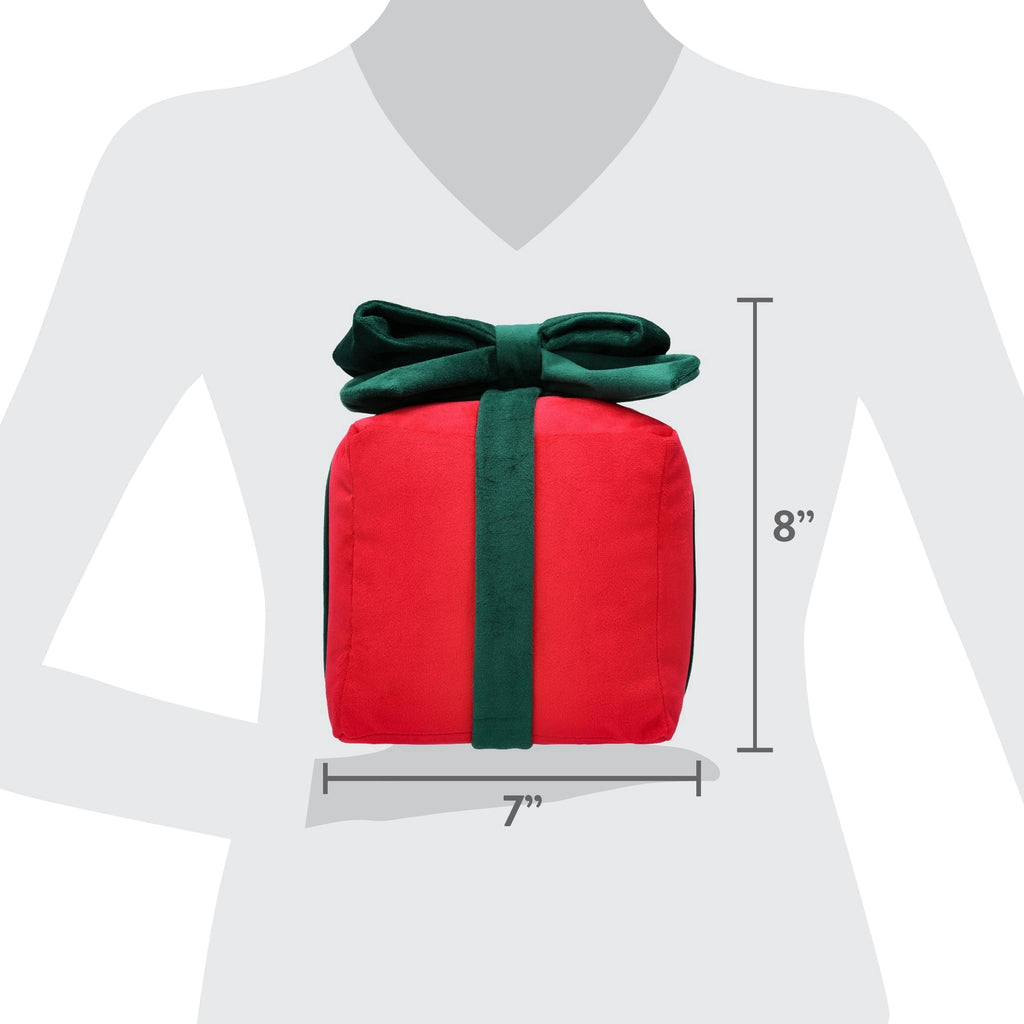 Fabric Gift Box Christmas Decoration, Red and Green, 8", by Holiday Time