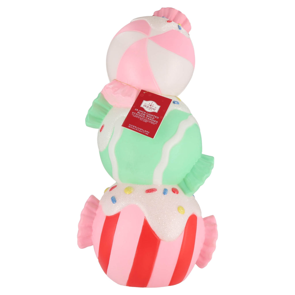 Lighted Blow Mold Stacked Candies Indoor/Outdoor Christmas Decoration, Multicolor, 28", by Holiday Time