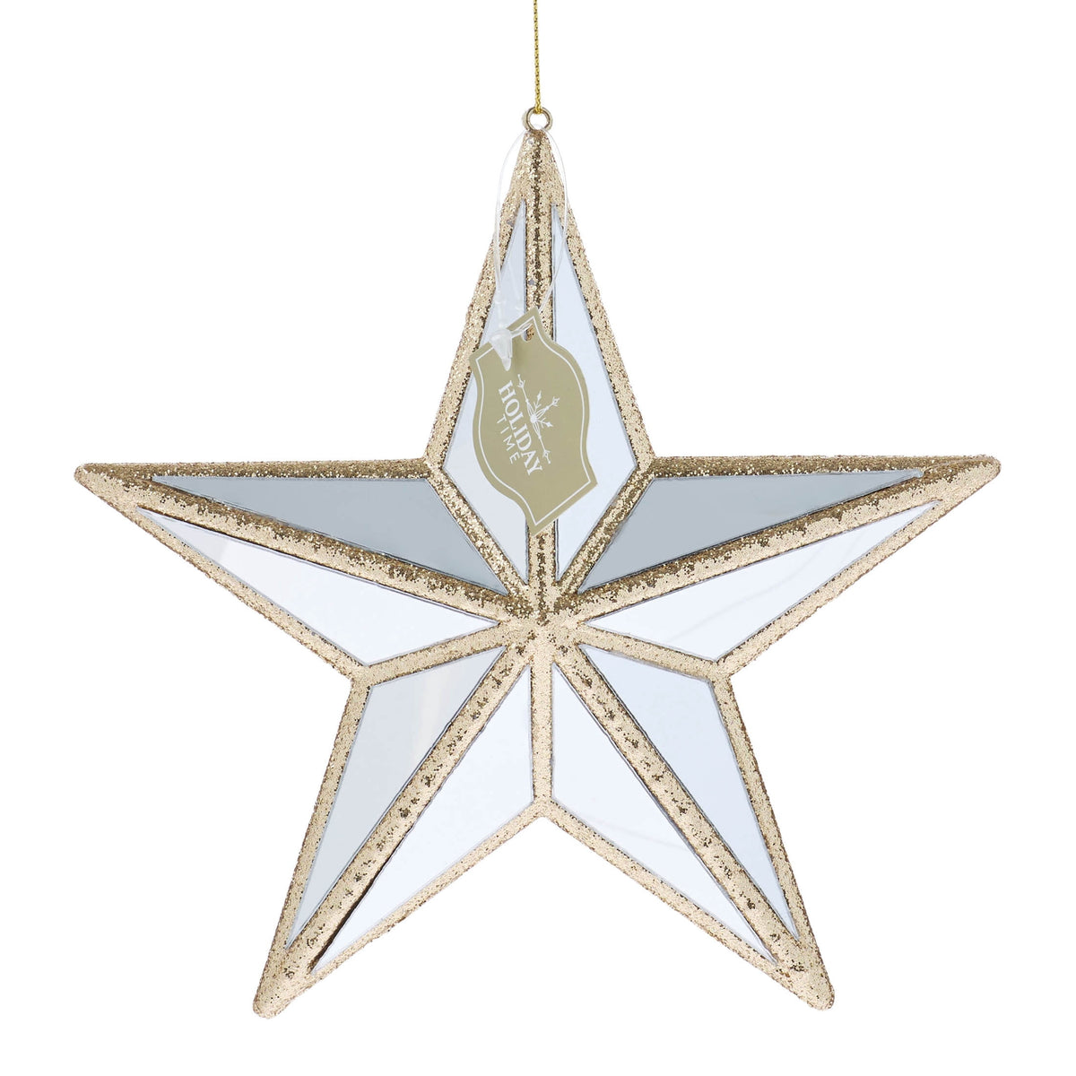 Gold Glitter Mirror Star Christmas Ornament, 6", by Holiday Time