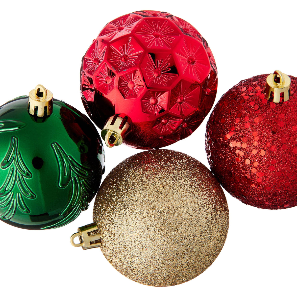 50-Count Red/Green/Gold Ball Shatterproof Christmas Ornaments, 3", by Holiday Time