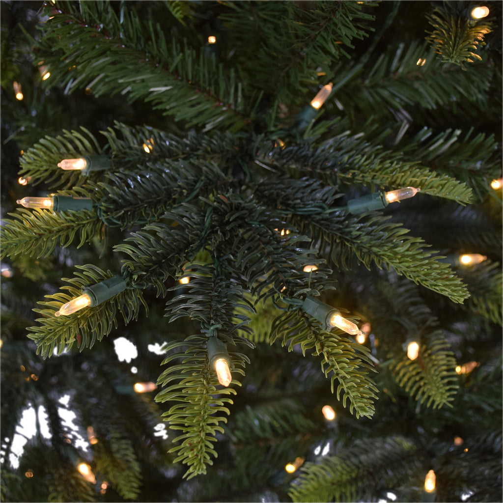 7 .5 ft Pre-lit Aspen Green Fir Tree 600 Color Select LED Lights On/Off Foot Pedal